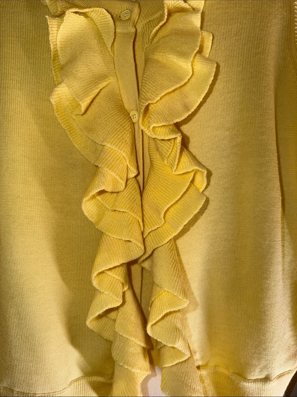 Alice + Olivia Dollie Ruffled Cashmere Cardigan in Yellow NWT - Picture 11 of 11